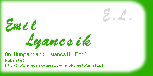 emil lyancsik business card